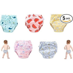 ILESTDG Nassfrei Training Underwear Training Underpants Children 3 Years, Pack of 5 Cotton Training Nappies Children, Keep Dry Underpants Universal for Boys and Girls (M)