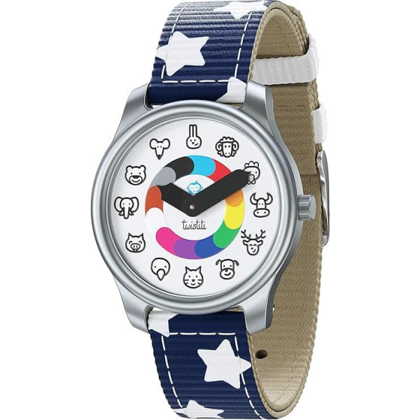 Children's Animal Dial Time Teacher, Uses Symbols to Teach Time, Waterproof 50M, Long Glow In The Dark, From 3 Years Old, Stars