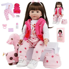 Reborn Baby 24 Inch 60 cm Reborn Baby Silicone Vinyl Reborn Doll Lifelike Reborn Baby Dolls Like Real Doll Handmade Reborn Toddler Girl Toy Gift