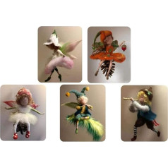 ZHONGJIUYUAN Felt Animal Set of 5 Cute Fairy Dolls