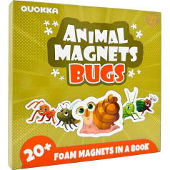 QUOKKA Travel Magnetic Puzzles for Toddlers 1-3 - 20+ Pieces Bugs Game with Extra-Long Play Book - Fun Travel Game Toy for Kids Ages 3-5 - Strong Magnets for Car Activities - Fun Toddler Puzzle Ages 2