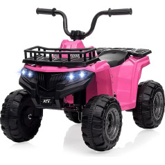 Baloveby Electric Quad 12 V Children's Quad Bike, Electric Car, Children's ATV, 12 V Battery Operated Toy Car, LED Lights for Boys and Girls from 2-5 Years