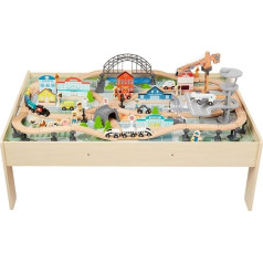 Amazon Basics 120 Piece Railway Set and Table 120.4 x 85 x 41 cm Various