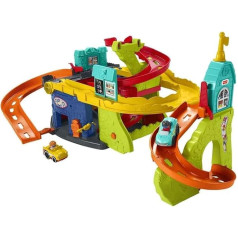 Fisher-Price HBD77 Little People Seat & Stand High-Rise Racetrack - 2-in-1 Playset and Vehicle, Car Racing Track Toy, Gift Set for Toddlers from 1.5 Years