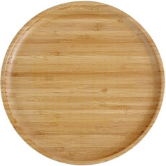 pandoo Reusable Bamboo Plates, 100% Bamboo Plates, Round Wooden Plates, Bamboo Plates, Bamboo Decoration, Dinner Plates, Tableware Set, Wooden Plates, Reusable Plates, Set 4 x 25 cm