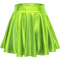 Unusual Skirts Women's A-line Fashion Casual Shiny Skirt with Torchy Plistern Women's Skirt Faux Leather Women's Black Summer Skirts Knee-Length Butterfly Skirt Women