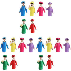 36 Teiliges Kinder Mützen Schürzen Set, und Mädchen Schürzen Kinder Verstellbarer Baumwoll Schürzen Küchen Schürzen Gürtel