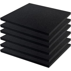 Polyurethane Foam Sheets, Foam Inserts, Cut to Size, Thick Foam Padding, Foam Inserts for Suitcase, Packaging, Toolbox, Organization, Pack of 6