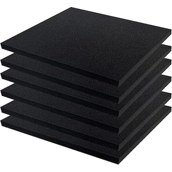 Polyurethane Foam Sheets, Foam Inserts, Cut to Size, Thick Foam Padding, Foam Inserts for Suitcase, Packaging, Toolbox, Organization, Pack of 6