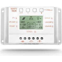 20A Solar Charge Controller LCD M20 12V 24V Car Work Solar Panel Battery Cells Charger Controller for Solar Home Use PV System