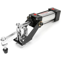 Pneumatic Clamp, 300mm GH-12130 Professional Cylinder Pneumatic Hold-Down Clamp Air Intake Interface: M10 Cylinder Specification: SC32*50 Maximum Working Pressure: 9kgf/cm² 0.9mpa