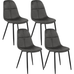 Lestarain LCNI134002-4 Dining Room Chairs Set of 4 Velvet Chairs Dining Room Living Room Kitchen Chairs with Metal Legs Dining Chairs Upholstered Chair Comfortable Shell Chair Modern 150 kg Load