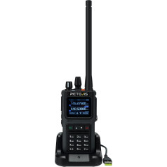 Retevis C1 Walkie Talkie Dual Band, Professional Walkie Talkie Waterproof IP67, 250 Channels Noise Reduction Sub-PTT, 1800 mAh Amateur Radio with Long Range for Ham Hunting (Black, Pack of 1)