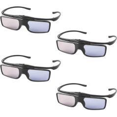 RF 3D Glasses 3D Shutter Glasses Rechargeable Suitable for RF 3D TVs and Projectors, 3D Projector Glasses for Sony Epson Samsung JVC Sharp, Compatible TDG-BT500A, SSG-5100GB, AN3DG40, Pack of 4