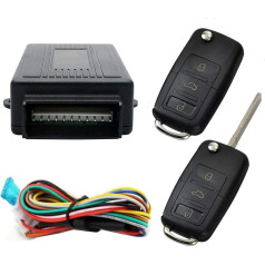 Riloer Car Theft Alarm System, 60-100 Meters Localised Remote Alarm with Control Box + 2 Spare Remote Controls for Central Locking