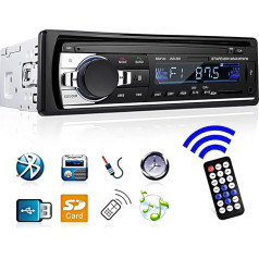 Car Radio Bluetooth, 1 DIN Car Stereo FM Radio/EQ/USB/TF/SD/AUX - Supports MP3 Multimedia Audio Receiver 1 DIN MP3 Player with Remote Control