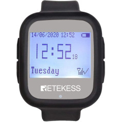 Retekess TD106 Restaurant Pager, Wireless Call System, Waterproof Watch Receiver, Compatible with 500 Call Buttons, for Hospital, Restaurant, Hotel, Bar