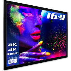 ESMART Expert MIRALE Daylight Frame Screen, Grey, [Choice of Size] 244 x 137 cm (110 Inches), 16:9, Home Cinema Projector Projection Screen, Frame, Canvas, LCD, LED