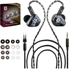 KBEAR KB01 In-Ear Monitors, HIFI Beryllium Membrane Dynamic Driver in Ears Headphones Kbear Inears Wired Earbuds High-End iem Earphones for Musicians Singers with Clear Sound OFC Cable/Resin Cavity