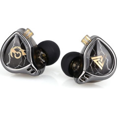 LINSOUL QKZ x HBB 10mm Titanium Coated Membrane HiFi In-Ear Monitor Headphones with Semi-Open Cavity, Removable Silver Plated 2 Pin Cable, Noise Cancelling for Audiophile (No Microphone)