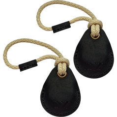 NEYYOS Airtag Pendant Made of Genuine Leather, Air Tag Tracker, Portable Case & Key Fob, Protective Key Finder, Holder, Keychain Holder Case for Key Ring (Pack of 2, Black), A)