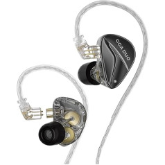 CCA - Duo HiFi in Ear Monitors High Performance Dual Dynamic IEM in Earphones 3D Printed Cavity & Luxury Metal Shell 0.75 mm 2 Pin with Silver-Plated Detachable Cable (without Microphone)