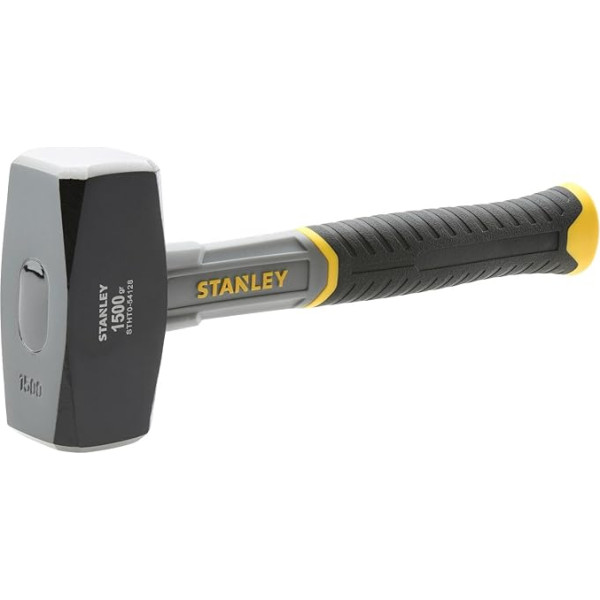 Stanley Fiberglas-Fäustel STHT-54128 (Kopfgewicht 1.500g, 260mm Länge, mit Fiberglas-Kern, optimal ausbalanciert, verstärkte Verbindung zwischen Kopf & Griff, mit Antirutsch-Griff)