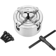 SANOU K72-100 4-Jaw Chuck K72-100 Independent Reversible Metal Lathe Accessories for Lathes 100 mm 3.93 Inch Diameter with Wrench 4 Screws