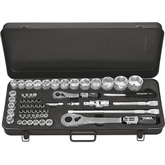 Matador Socket Spanner Set 61 Pieces | Socket Spanner 6-Point | Ratchet Box with 1/2 & 1/4 Inch Ratchet | Car Tool Metal Box | Includes Bit Set and Spark Plug Wrench | Matador Tool No. 41189130