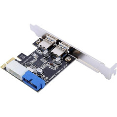 Bewinner PCI-E / USB3.0 Serial Card Expansion Card with 19PIN Front Interface, 2 Port Desktop Card, Support for Windows XP 32/64 and PCIE Card up to 5Gbps