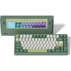 LQXQ SK75 75% Aluminium Wireless Mechanical Keyboard, Pre-lubed POM Switches RGB Creamy Gaming Keyboard, 3-Modes BT5.0/2.4G/USB-C, Hot Swappable Keyboard with Seal, Green