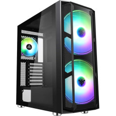iTek MAJES 20 EVO ITGCAMAJ20E Gaming PC Full Tower ATX, 2 x 20 cm Fan, RGB Addressable, USB3, Side and Front Panel Made of Tempered Glass, Black,