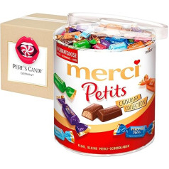 Merci Petits Chocolate Collection - 1 x 1000 g - Fine Chocolates in 7 Delicious Varieties with Gift of Pere's Candy