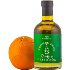 Hallingers Olive Oil with Orange Merry Christmas - Christmas Fruity Virgin Olive Oil with Orange for Christmas as a Gift for Christmas (Glass) - Advent Calendar Novelties & Advent Calendar