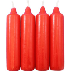 Pack of 25 Advent Candles Red Approx. 23 x 105 mm (25 x 4 Pieces) Christmas Tree Candles, Pyramid Candles, Tree Candles, Candles