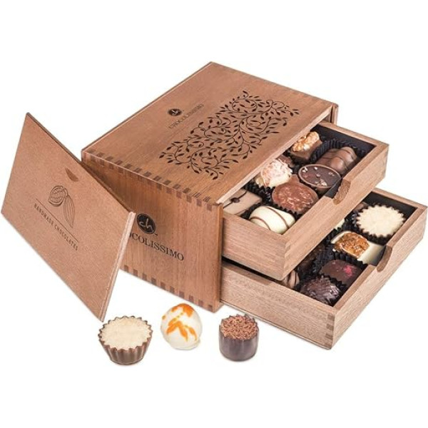 ChocoRoyal Midi - 20 Exclusive Chocolates in Wooden Box | Sweets | Chocolate | Gift | Birthday | Mum | Adults | Men | Women | Dad | Parents | Mother's Day | Elegant