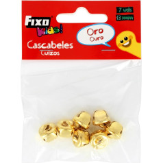 Fixo Kids | 7 Bells Bag of Gold Plated Metal 13mm Diameter for School Work and Kids Decorations | Christmas, Celebrations and Parties