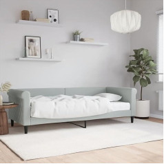 ‎Ciadaz CIADAZ Tagesbett mit Matratze Hellgrau 80x200 cm Samt, Schlafsofa, Daybed, Bettsofa, Sofa Bed, Sofabett, Schlafcouch, Jugendbett, Bettgestell, Bettcouch - 3197740