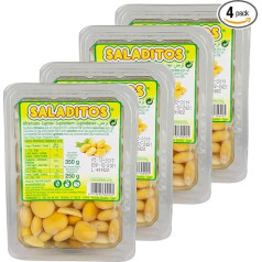 Saladitos Turmos White Lupine Beans Cooked and Pickled in Brine Lupine Beans Set of 4 350 g Pack