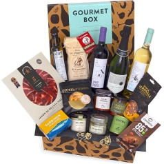 jamon.de Gourmet Delicatessen Gift Basket with Wine, Cava & Spanish Delicacies - Gift Basket for Gourmets & Friends of Mediterranean Cuisine