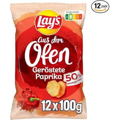 Lay's Oven Roasted Peppers - Crispy Seasoned Potato Chips from the Oven for a Successful Party with Nutri-Score [B] - (12 x 100g)