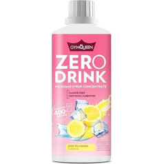 GymQueen Zero Drink Iced Tea Lemon 1000 ml, Low-Calorie and Sugar-Free Drink Concentrate 1:80, Enriched with B Vitamins for Your Metabolism and L-Carnitine, Drinks Syrup
