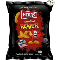 Herr's Carolina Reaper Flavored Extra Hot Cheese Curls(12x113 g)