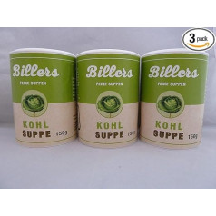 Biller Cabbage Soup 3 Cans of 150 g Instant Diet Soup Slim Vegan Glutamate Free Vegetarian