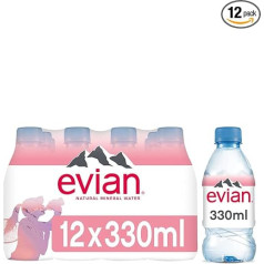 Evian Still Natural Mineral Water, 12 x 330 ml