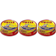 Conservas Ortiz Bonito del Norte White Tuna in Olive Oil 250 g [Pack 3]