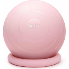 YOTTOY Gymnastics Ball Chair with Base, Yoga Ball Chair for Home Office, Desk, Stability Ball and Fitness Ball Seat with Pump (Pink, 58-65cm)
