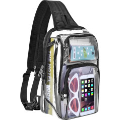 Busiuw Transparent Backpack with Adjustable Straps Transparent Shoulder Bag Stadium Approved for Work and Games