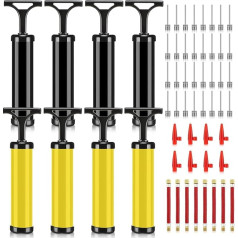 Chumia Ball Pumps, Air Pump, Bulk Pack for Balls with Needle, Nozzle, Extension Hose, Sports Ball, Tool for Soccer, Basketball, Soccer, Volleyball, Black, Yellow, 8 Sets