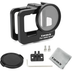 Gurmoir Metal Case for Gopro Hero 9 Black Action Camera, Aluminium Alloy Back Door Housing Frame. Side Open Wire Connectable Protective Metal Shell with 52 mm UV Filter for GoPro Hero 9